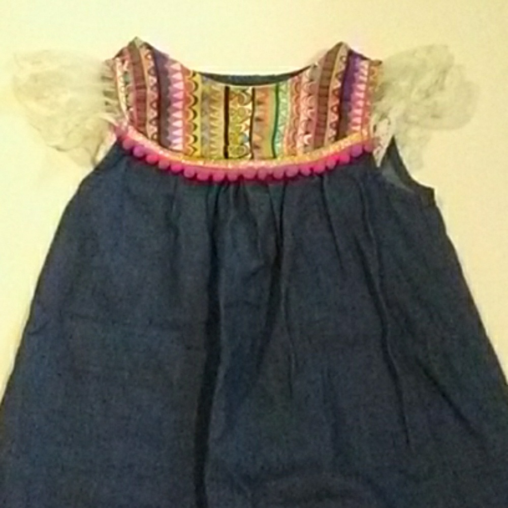 6 denim Chambray lace tunic top dress